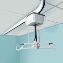 FL fixed ceiling lift mounted on a curved track in a room with a suspended ceiling