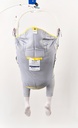 Back of the High Easy polyester sling, size M, with its label and yellow trim