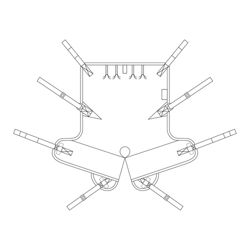 Short-tuck outline of hammock sling M921527, with shoulder, hip and leg loops