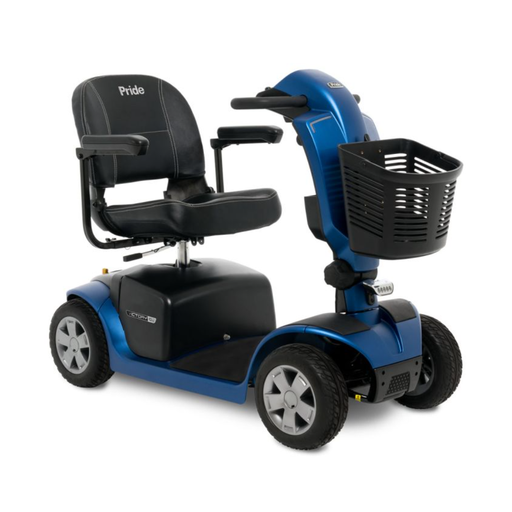 Victory 10.2 4-wheel in Ocean Blue, front three-quarter view with the front basket and folding seat