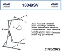 Parts diagram of the Drive 13049SV trapeze showing the base frames, chain and triangle