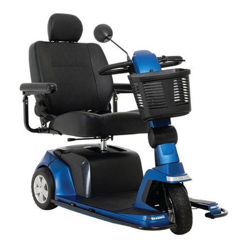Maxima 3-wheel in Viper Blue, front three-quarter view with the front basket