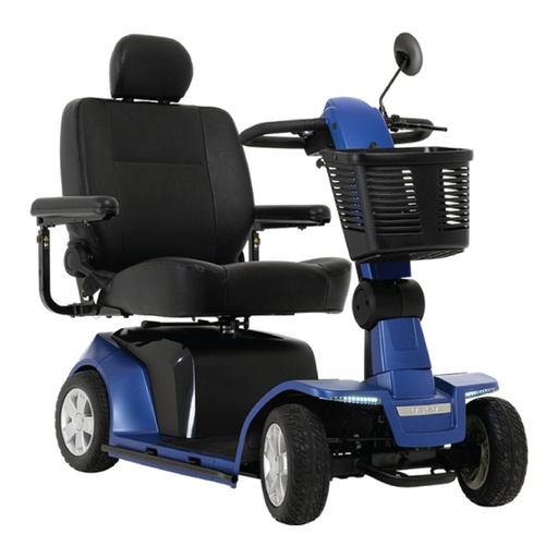 Maxima 4-wheel in Viper Blue, front three-quarter view with the front basket