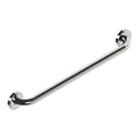 Straight polished chrome grab bar with a round flange at each end