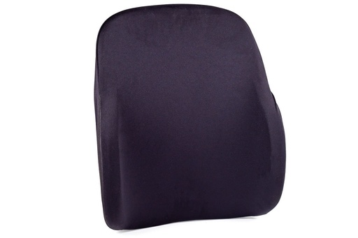 Front of the Prism Basic Back, a contoured back pad in a dark fabric cover