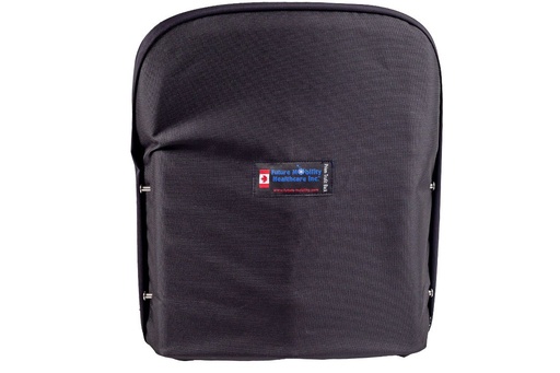 Rear of the Prism TrueFitt Back cover with the Future Mobility label and a mounting pin on each side