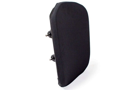 Lunar Slim backrest from the side, black stretch cover with two mounting pins on the shell edge