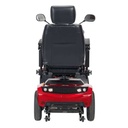 Panther scooter from behind, showing the seat back, headrest, tail lights and anti-tip wheels
