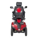 Panther scooter from the rear three-quarter, showing the red rear shroud and rear suspension
