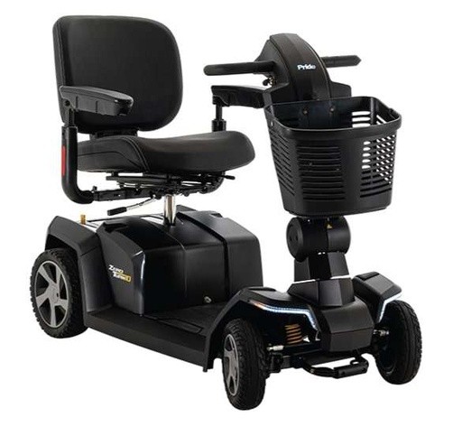 Zero Turn 10 in matte Black, with its LED light strip, front basket and folding stadium seat
