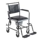 Drive Medical Upholstered Drop Arm Wheeled Commode 11120SV-1F
