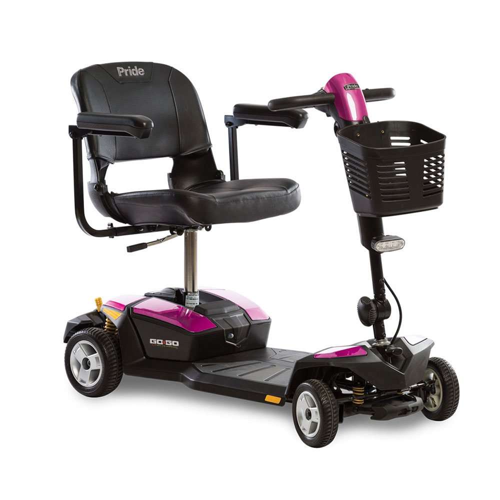 Go Go LX fitted with optional Pearl Pink body inserts, seen from the front left