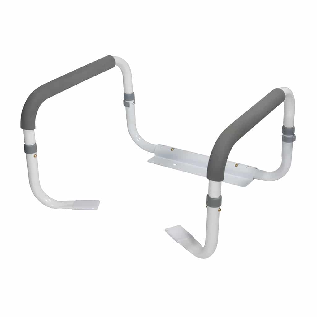 White RTL12087 rail with grey pads and a flat plate with holes
