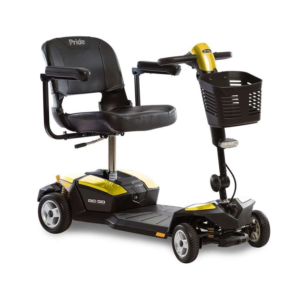 Go Go LX fitted with optional Orion Yellow body inserts, front three-quarter view