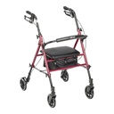 Drive Adjustable Height Rollator with 6 in Casters, Red, RTL10261RD