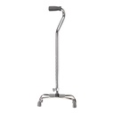 Quad Cane, Large Base, Chrome, with a Vinyl Contoured Grip