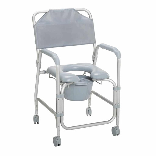 [11114KD-1] Drive Aluminum Shower Chair And Commode With Casters