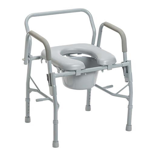 [11125PSKD-1] Drive Deluxe Steel Drop-Arm Commode With Padded Seat