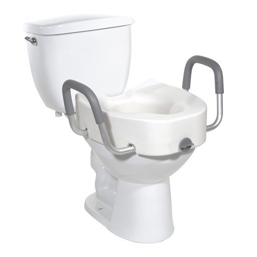 [12013] Drive Premium Plastic, Raised, Elongated Toilet Seat With Lock 5"
