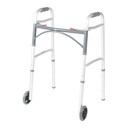 Drive Deluxe Two Button Folding Walker, Adult, 5 in Wheels