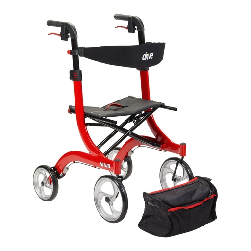 [RTL10266] Drive Nitro Aluminum Rollator (AA0001036) (RED, STANDARD 20.5")