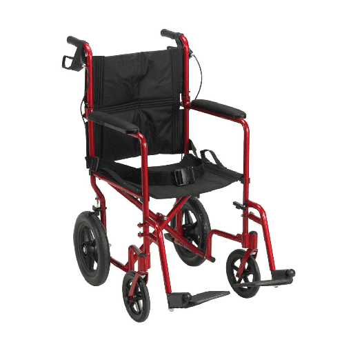 [EXP19LTRD] Drive Lightweight Expedition Aluminum Transport Chair (RED)