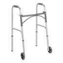 Folding Junior Walker, Steel, Two Button with 5 Inch Wheels, by Drive Medical