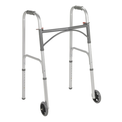 [10247] Drive Folding Junior Walker - Steel - Two Button With 5" Wheels