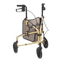 Drive Winnie Lite Supreme 3-Wheel Rollator with Tan Plaid Pouch, RTL199