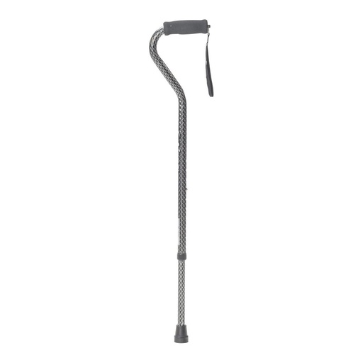 [775757304205] Airgo Etched Offset Aluminum Cane, Black 730-420
