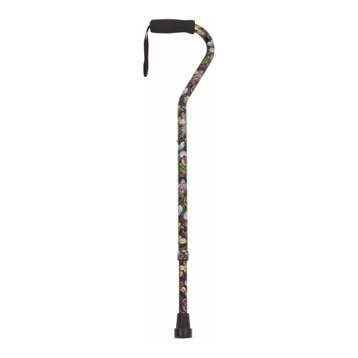 [048503518400] Pcp Offset Aluminum Cane 5184, Butterfly Pattern, 048503518400