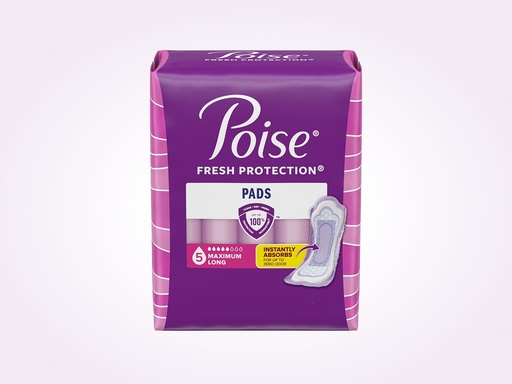 [036000335910] Poise Pads For Bladder Leaks, 5 Drop Maximum Absorbency, Long Length, 39 Count