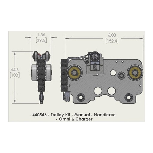 [440546] Handicare A-Series Manual Traverse Trolley Top, Part 440546, With Constant Charging