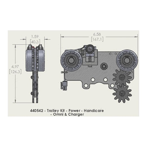 [440542] Handicare A-Series Power Traverse Trolley Top, Part 440542, With Constant Charging