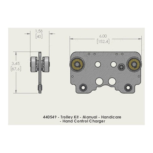 [440549] Savaria A-Series Manual Trolley Kit For A Handicare Track, Hand Control Charging, 440549