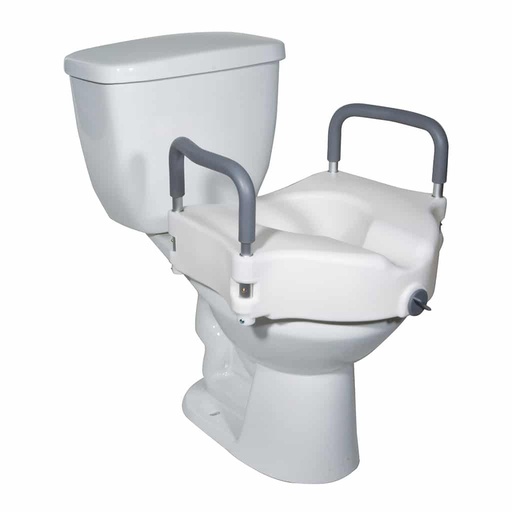 2-in-1 Locking Raised Toilet Seat with Removable Arms, 5" - RTL12027RA