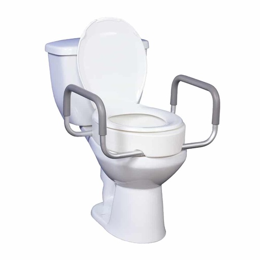 Premium Raised Toilet Seat with Removable Arms, 3.5", by Drive Medical, 12402