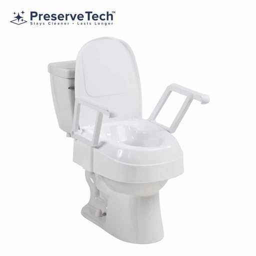 Universal Raised Toilet Seat by PreserveTech, Height Adjustable, RTL12C002-WH