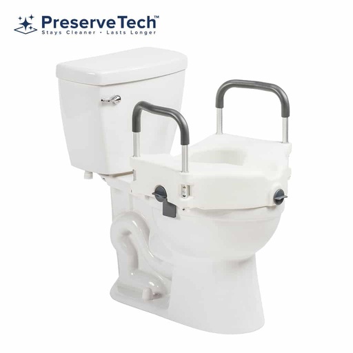 PreserveTech Secure Lock Raised Toilet Seat, 5 Inch - RTL12C003-WH