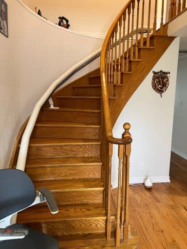 Flox x curved stairlift install in brampton 12 scaled