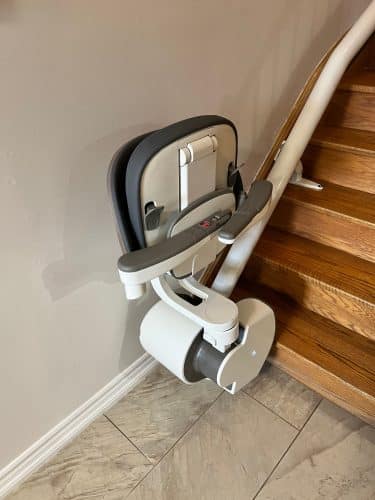 Flox x curved stairlift install in brampton 18 scaled