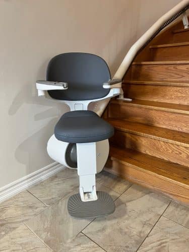 Flox x curved stairlift install in brampton 2 scaled