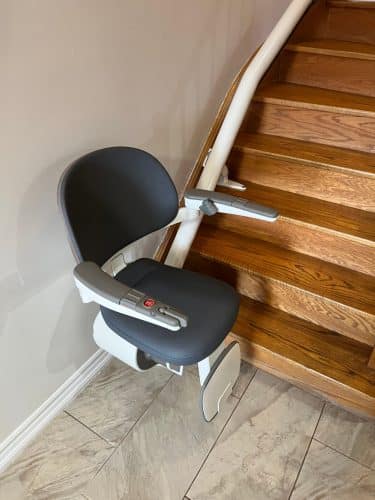 Flox x curved stairlift install in brampton 23 scaled