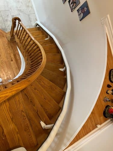 Flox x curved stairlift install in brampton 34 scaled