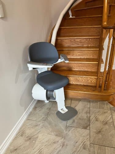 Flox x curved stairlift install in brampton 5 scaled