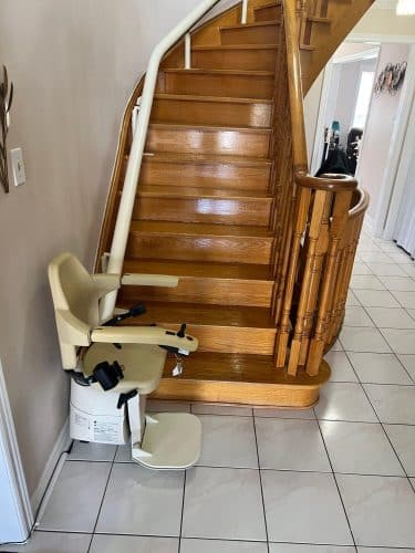 Handicare freecurve cruved stairlift install in brampton 2 scaled