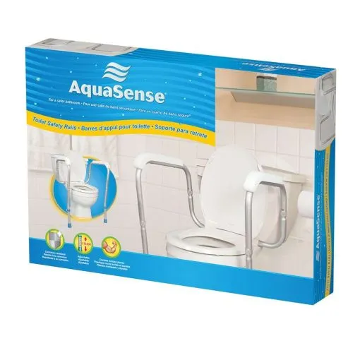 Aquasense adjustable toilet safety rails