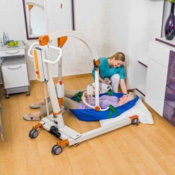 Beka carlo lift - heavy duty patient lift - hospital grade beka carlo comfort alu ep floor lift from floor with patient and caregiver 2 beka carlo lift, beka carlo