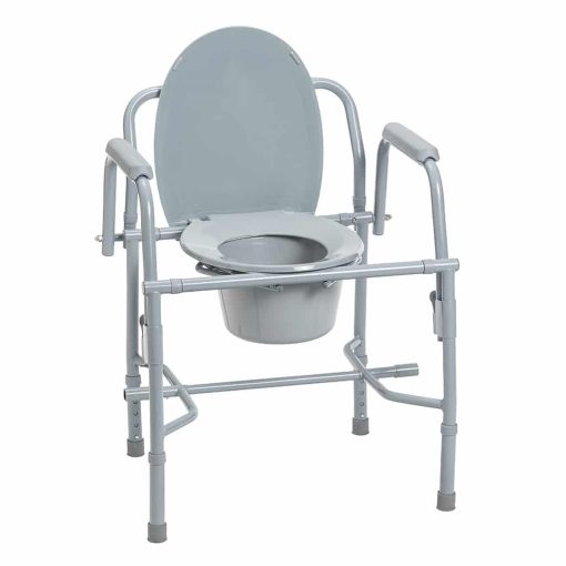 Drive medical deluxe steel drop-arm commode 11125kd-1