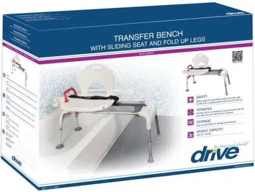 Drive medical folding universal sliding transfer bench